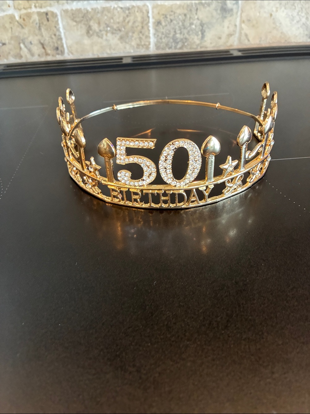 Gold "50" Birthday Tiara Crown - 50th Birthday Party Accessory